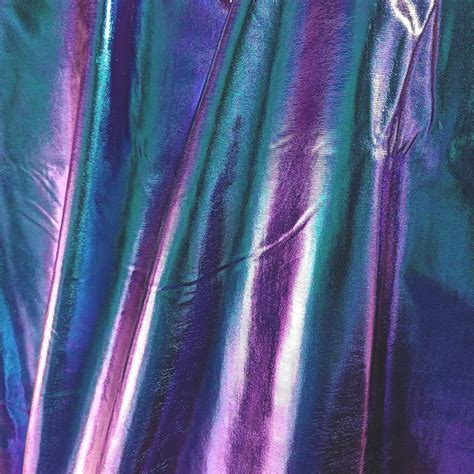 Hologram Metallic Foil Stretch Fabric Width 57 Inches (Purple 